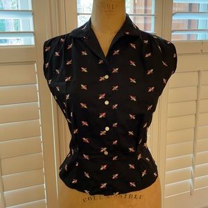 Vintage Sheila June Sleeveless Embroidered top Jul2317